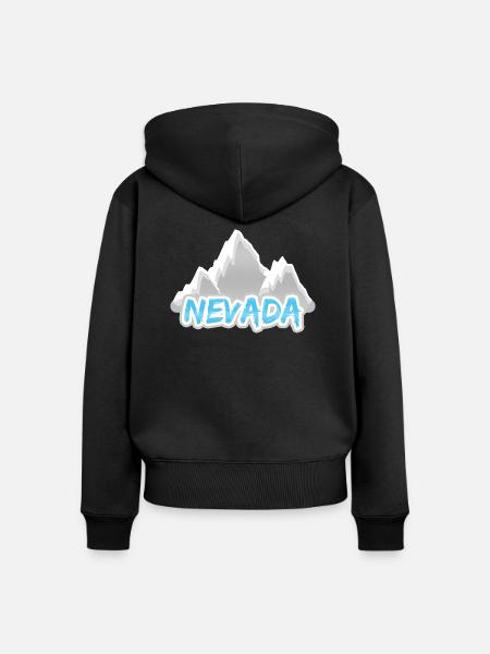 Nevada als Berg - Frauen Premium Bio Zip Hoodie - Schwarz