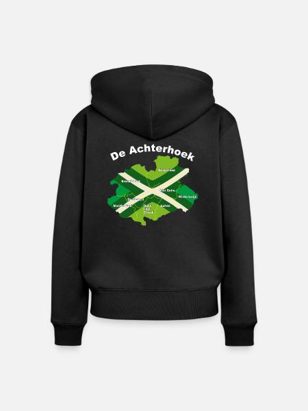 Textgliederung Achterhoek - Frauen Premium Bio Zip Hoodie - Schwarz