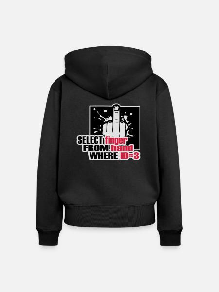 SELECT finger FROM hand - Frauen Premium Bio Zip Hoodie - Schwarz
