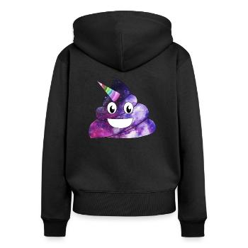 Unicorn Shit Kacke - Frauen Premium Bio Zip Hoodie - Schwarz - Hinten - Julia (174cm)