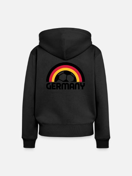 german rainbow soccer - Frauen Premium Bio Zip Hoodie - Schwarz