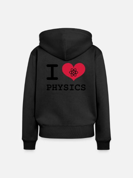 Ich liebe Physik! - Frauen Premium Bio Zip Hoodie - Schwarz