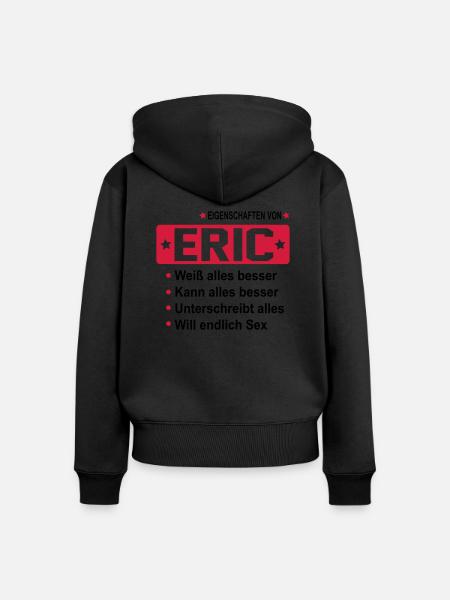 eric - Frauen Premium Bio Zip Hoodie - Schwarz