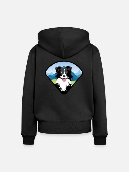 Border-Collie - Frauen Premium Bio Zip Hoodie - Schwarz