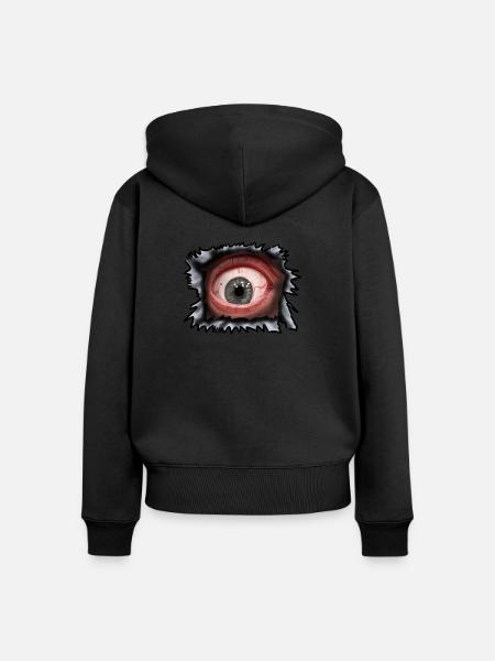 Auge - Frauen Premium Bio Zip Hoodie - Schwarz
