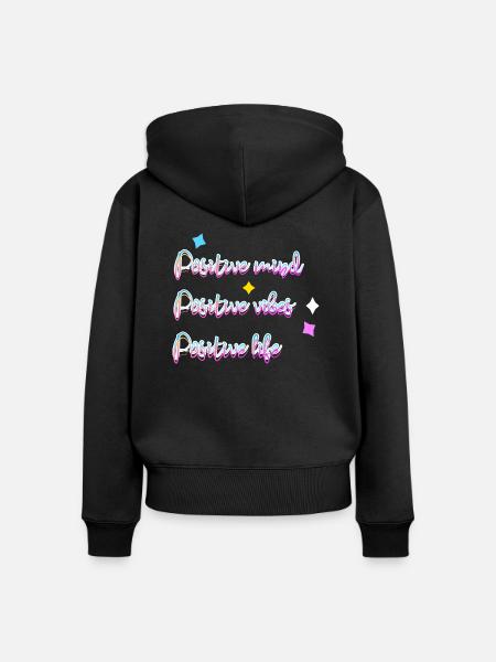 Positiv - Frauen Premium Bio Zip Hoodie - Schwarz