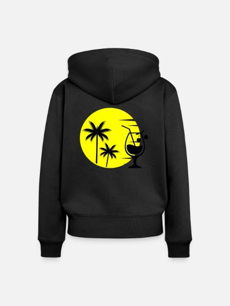 Cocktail Sunset - Frauen Premium Bio Zip Hoodie - Schwarz