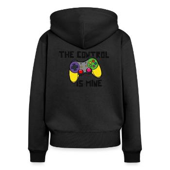 Le contrôle est le mien - Sweat à capuche zippé Premium bio Femme - noir - Dos - Julia (174cm)