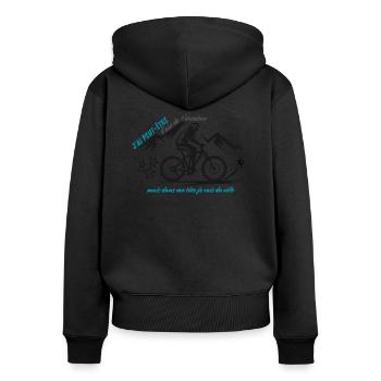 Je fais du vélo - Sweat à capuche zippé Premium bio Femme - noir - Dos - Julia (174cm)