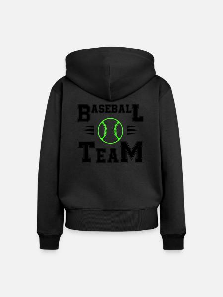 baseball team - Frauen Premium Bio Zip Hoodie - Schwarz
