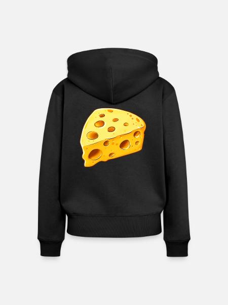 Käse Cheese - Frauen Premium Bio Zip Hoodie - Schwarz