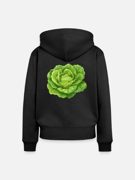 Salat - Frauen Premium Bio Zip Hoodie - Schwarz