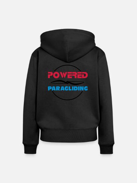 powered paragliding - Frauen Premium Bio Zip Hoodie - Schwarz