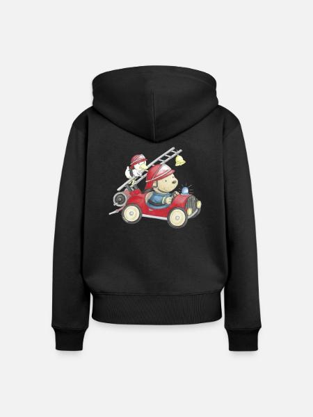 PP_Feuerwehr_01 - Frauen Premium Bio Zip Hoodie - Schwarz