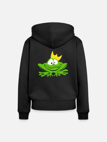 FroschKoenig - Frauen Premium Bio Zip Hoodie - Schwarz