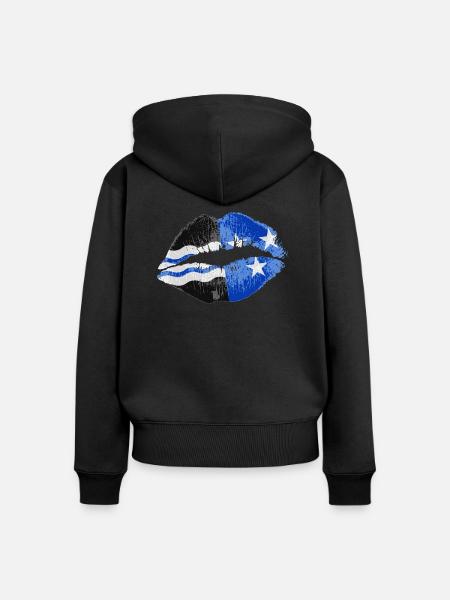 Kuss (Aargau) - Frauen Premium Bio Zip Hoodie - Schwarz