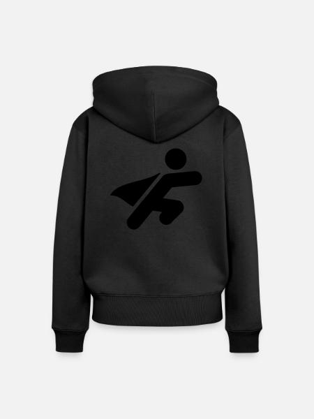 Superhero Symbol - Frauen Premium Bio Zip Hoodie - Schwarz