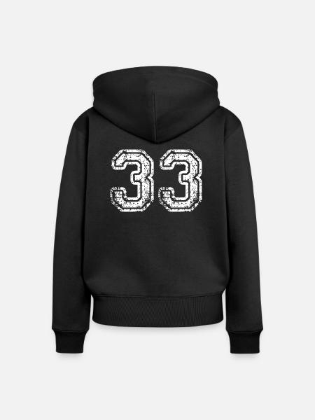 33 - Frauen Premium Bio Zip Hoodie - Schwarz