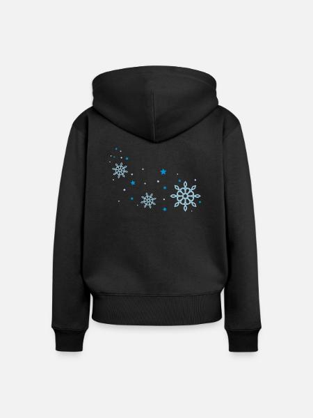 schneeflocken - Frauen Premium Bio Zip Hoodie - Schwarz