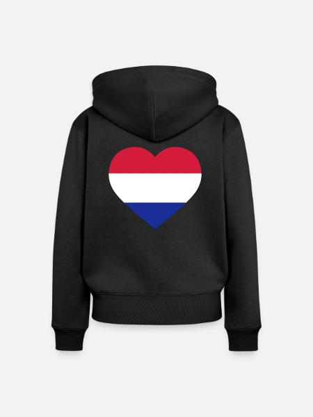 Netherlands Heart - Frauen Premium Bio Zip Hoodie - Schwarz