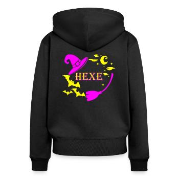 Hexe Halloween Walpurgisnacht - Frauen Premium Bio Zip Hoodie - Schwarz - Hinten - Julia (174cm)