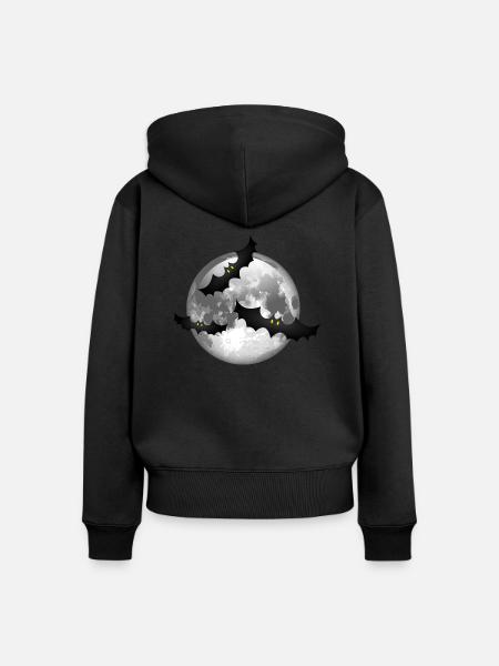 Smiley Bats - Frauen Premium Bio Zip Hoodie - Schwarz