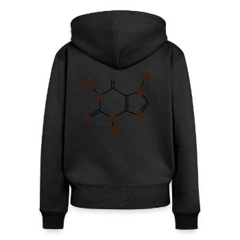 Kaffee Formel - Koffein - Frühstück -Getränk-Tasse - Frauen Premium Bio Zip Hoodie - Schwarz - Hinten - Julia (174cm)