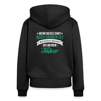 Tinker Pferd Pferdespruch Vanner Gypsy cob lustig - Frauen Premium Bio Zip Hoodie - Schwarz - Hinten - Julia (174cm)