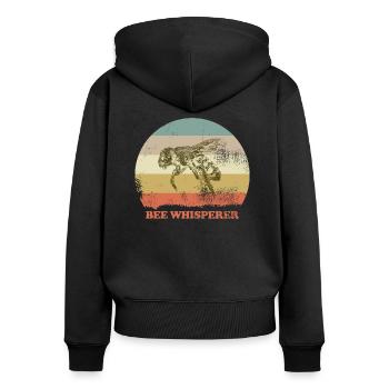 Bee Whisperer Bienenflüsterer Imkern Imker Biene - Frauen Premium Bio Zip Hoodie - Schwarz - Hinten - Julia (174cm)