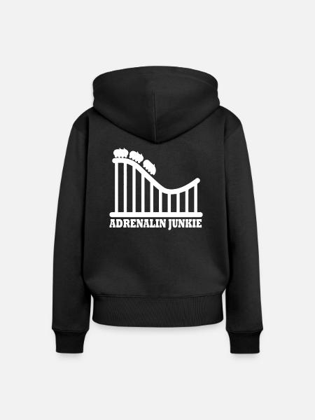 Rollercoaster Achterbahn Freizeitpark - Frauen Premium Bio Zip Hoodie - Schwarz