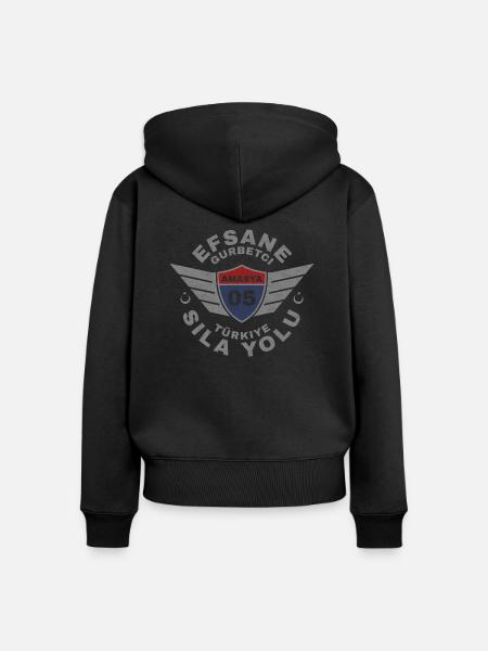 Amasya - Frauen Premium Bio Zip Hoodie - Schwarz