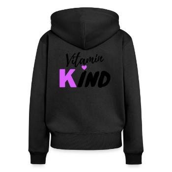 Vitamin Kind - Frauen Premium Bio Zip Hoodie - Schwarz - Hinten - Julia (174cm)