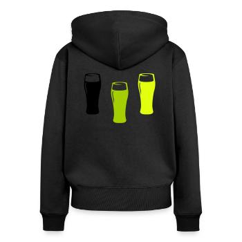 Verres à bière - Sweat à capuche zippé Premium bio Femme - noir - Dos - Julia (174cm)