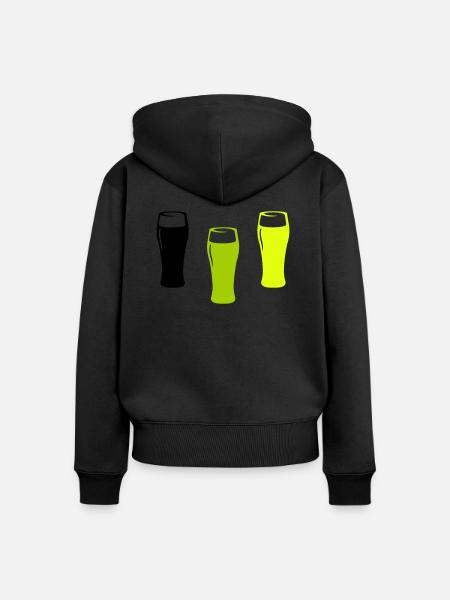 Bier Gläser - Frauen Premium Bio Zip Hoodie - Schwarz