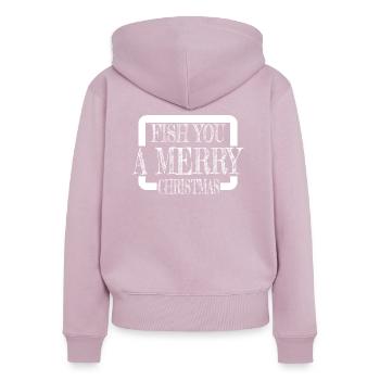 drôles dictons cool animaux de plage chambre - Sweat à capuche zippé Premium bio Femme - rose poudré - Dos - Julia (174cm)