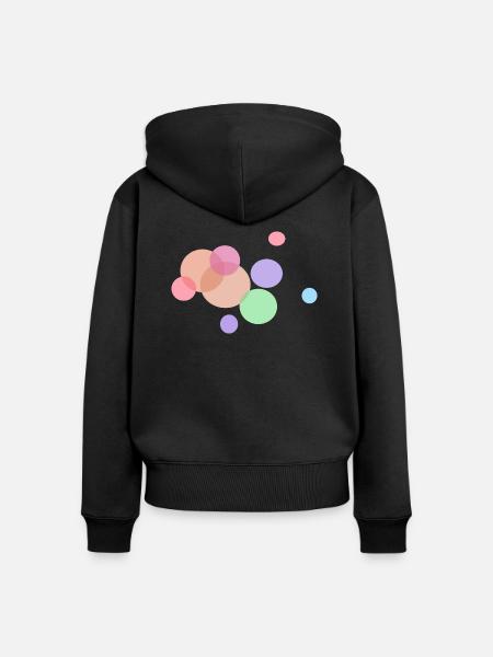 bunte Punkte - Frauen Premium Bio Zip Hoodie - Schwarz