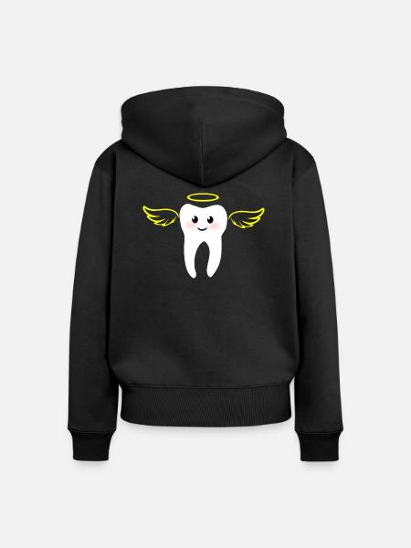 Dental Angel - Frauen Premium Bio Zip Hoodie - Schwarz
