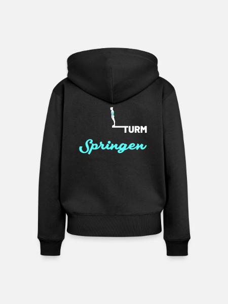 turmspringen sprung - Frauen Premium Bio Zip Hoodie - Schwarz