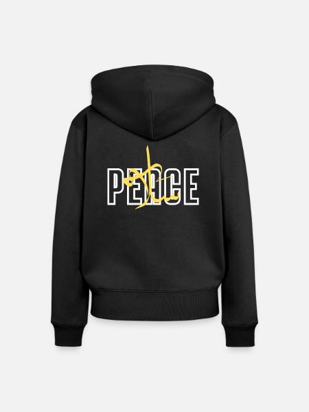 Frieden - Salam - Frauen Premium Bio Zip Hoodie - Schwarz