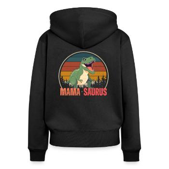 Mama saurus - Women's Premium Organic Zip Hoodie - black - Back - Julia (174cm)