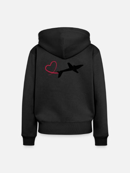 segelkunstflug fox glider - Frauen Premium Bio Zip Hoodie - Schwarz