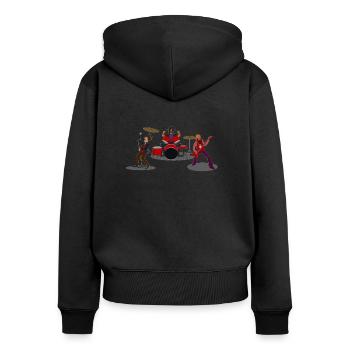 Musik/ Musik Band, Music Party - Frauen Premium Bio Zip Hoodie - Schwarz - Hinten - Julia (174cm)