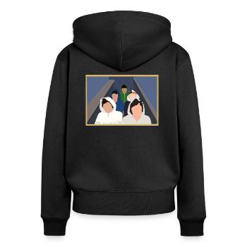 Boys stairs - Frauen Premium Bio Zip Hoodie - Schwarz - Hinten - Julia (174cm)