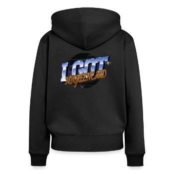 cool memes esthétique internet sonde anale déclaration - Sweat à capuche zippé Premium bio Femme - noir - Dos - Julia (174cm)