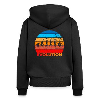 Evolution de l’informatique informatique Informatique Computer Science Computer Nerds - Sweat à capuche zippé Premium bio Femme - noir - Dos - Julia (174cm)