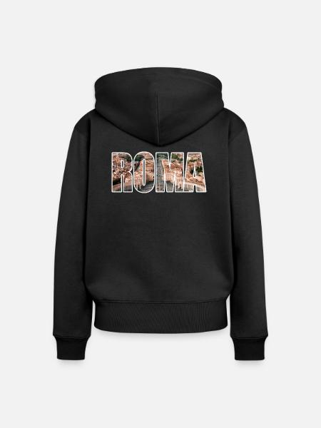 roma rom - Frauen Premium Bio Zip Hoodie - Schwarz