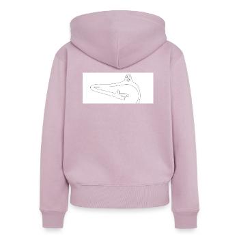 Elle est toute jeunette BLEURGH avignon - Sweat à capuche zippé Premium bio Femme - rose poudré - Dos - Julia (174cm)