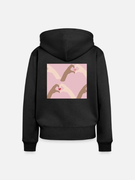 Zusammen - Frauen Premium Bio Zip Hoodie - Schwarz
