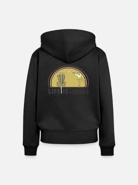 Discgolf für immer - Frauen Premium Bio Zip Hoodie - Schwarz