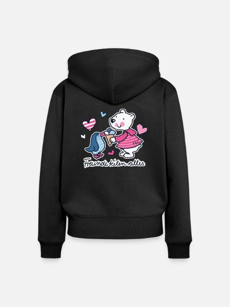 Friends share everything - Women's Premium Organic Zip Hoodie - black